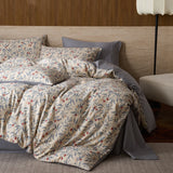 20% Linen and Cotton Bedding Sets Print Duvet Cover Sheet Pillowcase 4pcs Breathable Underwear Bed Linens