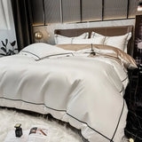 European Luxury Bedding Set Luxury Embroidery Washed Silk Duvet Cover Bed Sheets and Pillowcases King Size Bedding  Set