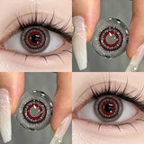 1Year 2Pcs New Cosplay Colored Contact Lenses Myopia Anime Cyber Gray Color Contacts with Power Foggy White Halloween
