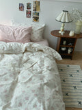 Pure Cotton Fledding Set Four-Piece Queen Size Bed eet Cover Duvet Cover Bedding Protector Single Dormi Bed Linens
