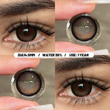 1 Pair Big Eyes Black Lenses Natural Gray Lenses Color Contact Lenses Eyes with Green Beautiful Pupils Lenses Yearly