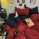 Solid Color Bedding Set Kids Adults Twin Full Queen Size Bed Flat Sheet Soft Duvet Cover Set Quilt Cover Pillowcases Bed Linen