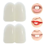 2 PCS Custom Deluxe Fake Big Buck Teeth Caps for Winnie Clown Bunny Witch Halloween Costume 17mm Beige White