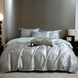 Luxury Satin Jacquard Duvet Cover Set Nordic Double Bed Quilt Cover Bedding Set Adlut Pillowcases Sheet Queen King Home Textiles