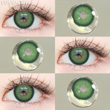 1pair Colorcon Contact Lenses Green Color Lens Natural Brown Eye Contacts Gray Pupils Beautiful Cosmetic Yearly Lenses