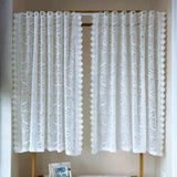 1 Panel French Lace Flower White Gauze Curtain For The Living Room Princess Room, Coffee Curtains For The Kitchen, Home Curtains