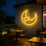 Moon Star Shaped USB LED Neon Sign Acrylic Wall Hanging Decor Lamp Bedroom Bar Home Indoor Night Ornament Light