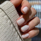 24Pcs Simple French Fake Nail with Gradient White Design Short Square Head False Nails Wearable Finished Manicure Press on Nails