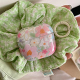 Transparent Oil Painting Flower Shockproof Protector With Keychain For AirPods 1 2 3 4 Case For AirPods Pro 2 Protection Cover