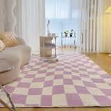 Checkerboard Carpets for Living Room Girl Ins Style Bedroom Bedside Carpet Large Area Lattice Floor Mat Fluffy Soft Lounge Rug