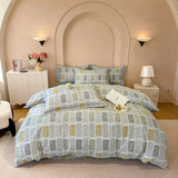 100% Cotton Bedding Set Brushed Dreamy Style Ginkgo Biloba Leaves Pink Duvet Cover Sheet Set Sheet King Queen for Bedroom Decor