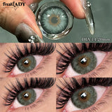 1 Pair Siri Series Colored Contact Lenses Natural Brown Pupils Eyes Contact lenses Green Soft Contacts 14.20mm