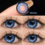 2pcs Yearly Myopia Eyes Colored Lenses with Diopter Beautiful Pupil Natural Contact Lenses for Eyes Cosmetic Lens 