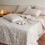 A-Class Double-Layer Soy Fiber Summer Quilt Air Conditioning Single Person Cool Thin Quilt Breathable for Student Home Textiles