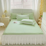 2/3pcs Summer Cooling Princess Bed Skirt Set Class A Mattress Cover Single Soft Mat Room Decor Bedspread Ice Silk Bean Cool Mat