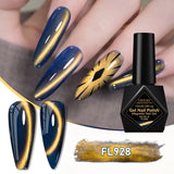 10ml Golden Gems Cat Magnetic Gel Nail Polish Gold Light Magnetic Semi Permanent Soak Off UV LED Gel Varnish Nail Supplies DIY