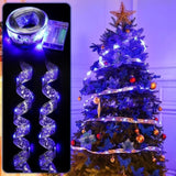 Blue Artificial Flowers Christmas Tree Decoration Glitter Star Light Berries Snowflakes Bow for Home Decor New Year Ornaments