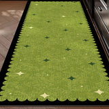 Non-slip Kitchen Rug Green Long Strip Runner Carpet Washable Waterproof PVC Leather Mat Home Decoration Rugs Alfombras De Cocina