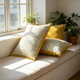 Boho Woven Throw Pillow Cover with Pompom Edge Living Room Sofa Bedroom Home Decor Zipper Soft Cushion Case Fashion Funda CoJin