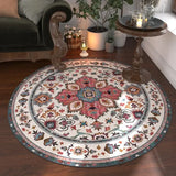 Round Carpets for Living Room  Vintage Floral  Large Area Home Decor Luxury Bohemian IG Exotic Art Soft Bedroom Polyester Rugs