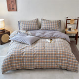 New All-cotton Washed Cotton Printed Checkered Quilt Cover Skin-friendly and Breathable Duvet Cover Without Pillowcase