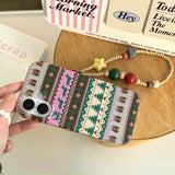 Shiny christmas winter print shell for iphone 15pro 14promax 14 13 15 16 pro max 13promax 16pro cute colorful chain phone case