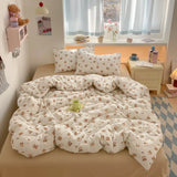 100% Cotton Bedding Set Cartoon Cute Animals Duvet Cover Set Bed Linen Flat Sheets Set 2 Pillowcases Single Double Queen Size