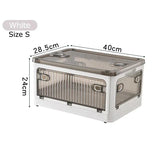 Foldable Stackable Storage Box Large Capacity with Wheels Home Closet Organizer for Books Toys Snacks Sundries Storage Supplies