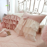 New Korean Style Ruffle Pillow Lace Bow Dormitory Hug Pillow Detachable Home Decoration Bedroom Girl Creativity Handmade Pillow