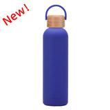 Sports Thermos Cup With Bamboo Lid And Handle,Stainless Steel Vacuum Flasks,Camping Gym Drinkware,Small Mouth Water Bottle,750ml