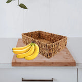Natural Seagrass Storage Basket Handmade Woven Desktop Organizer Tall Narrow Basket for Bathroom Toiletries Office Supplies