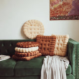 INS Cookie Biscuit Cushion Soft Cute Throw Pillow Square Circle Thicken Seat Decorative Flooring for Living Room Household Chair