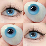 1 Pair New Colored Contacts Lenses with Myopia 0~-8.00 Degree Yearly Cosplay Cosmetic Makeup Pupils 14.5mm Blue Eye Lens