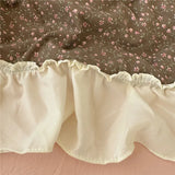 3/4Pcs Korean Princess Style Floral Ruffles Bedding Set Single Queen King Size Duvet Cover Set Bed Sheet Pillowcases