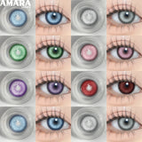 Helloween Hot Selling 2pcs Colored Contact Lenses Green Eye Lens Yearly Cosplay Blue Makeup cosplay Anime Accessories