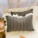 2 Piece Quality Washed Cotton Pillowcase Home Decor White Decorative Pillows Bed Body Pillow Cover Princess Lette Pillow Case