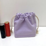 5Pcs Color Drawstring Pouches Portable Gift Blank Bags For DIY Cotton Hemp Bags Jewelry Display Packaging Storage