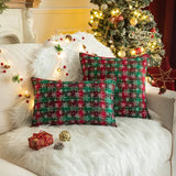 Christmas Plaid Cushion Cover Cotton Decorative Pillows for Sofa Bed Living Classic Green Red Throw Pillow Cover Home Decor Gift