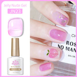 Transparen Gel Nail Polish Pink Jelly Nude Semi Transparent French Nail Camouflage UV Gel Varnish Soak Off Nail Art
