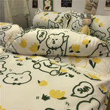 Ins Style Fashion Butterfly Bedding Set For Girls Boys Double Size Flat Sheet Duvet Cover Pillowcase Bed Linen Home Textile