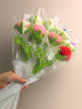 Handmade Crocheted Rose Flower Bouquet Artificial Flowers Wool Flower Finished Product Valentine's Day Teacher's Day Gift