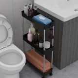 Push Trolley Shelf Floor Multi-layer Bathroom Living Room Crevice Space Saving Snack Storage Trolley Kitchen Spice Crevice Shelf