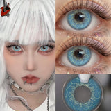 2 Pairs 6 Months Disposable Colored Contact Lenses Green Anime Cosplay Soft Contacts Lenses for Daily Party Eye Beauty
