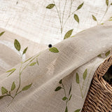 French Embroidered Bird Linen Curtain For Living Room, Privacy Sheer Curtain For Bedroom, Machine Washable，Easy Install Curtain
