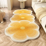 Ikeehome  Irregular Flower Bedside Carpet Cute Girl Long Carpet Three Flowers Creative Living Room Sofa Floor Mat Blanket Soft Foot Pad IG