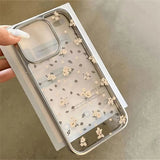 Cute Flowers Clear Case for Iphone 16 15 14 13 12 Pro Max Soft Floral Transparent Back Cover
