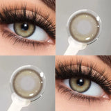 1 Pair New Green Color Contact Lenses for Eyes with Diopters 0~-8.00 Degree Brown Iris Lens Soft Natural Beauty Pupils
