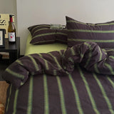 3/4Pcs Bedding Set Minimalist Color-Blocking Striped Bed Linen Double Bedroom Bedspread Sheets With Pillowcase Bedding Duvet Set