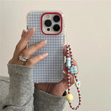 Crystal transparent white light painted fresh green black cat iPhone case with chain for iPhone 11 12 13 14 15 16 promax