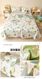 Washed Cotton Printed Summer Quilt Air Conditioner Thin Quilt Machine Washable Lightweight Single Double Bedding Soft Breathable